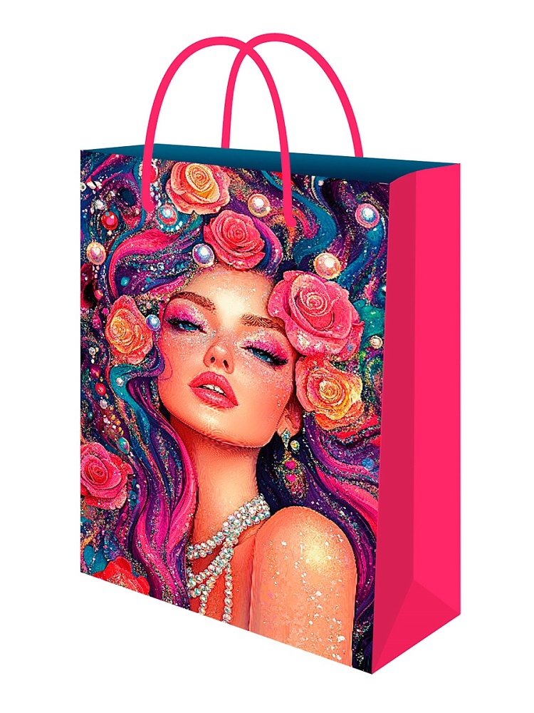 Пакет подарочный "девушка" (32х45х10см)