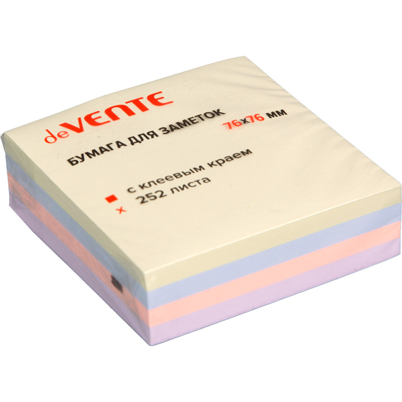Бумага д/зам.с липким краем devente "signature" 76х76 4цв. 252л.