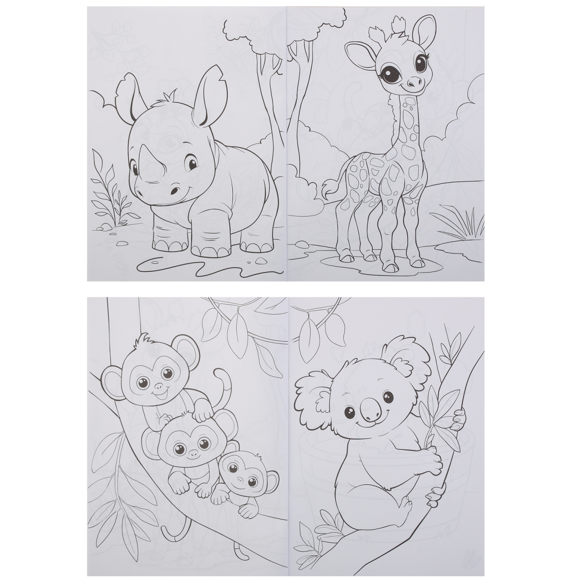 Раскраска "зоопарк" а4 (кокос)