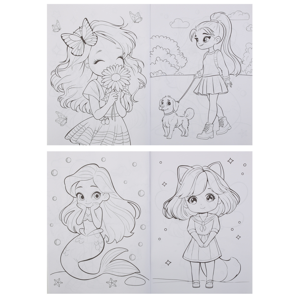 Раскраска "модницы" а4 (кокос)