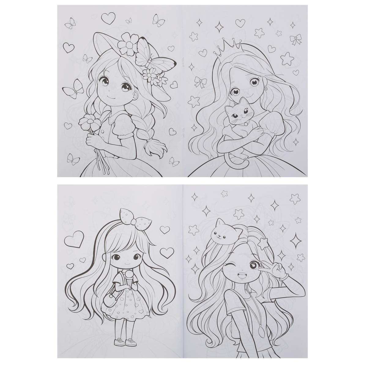 Раскраска "модницы" а4 (кокос)