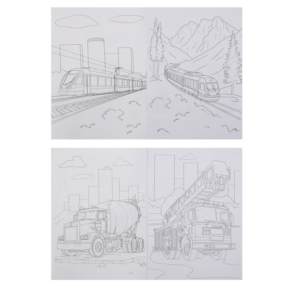 Раскраска "важный транспорт" а4 (кокос)