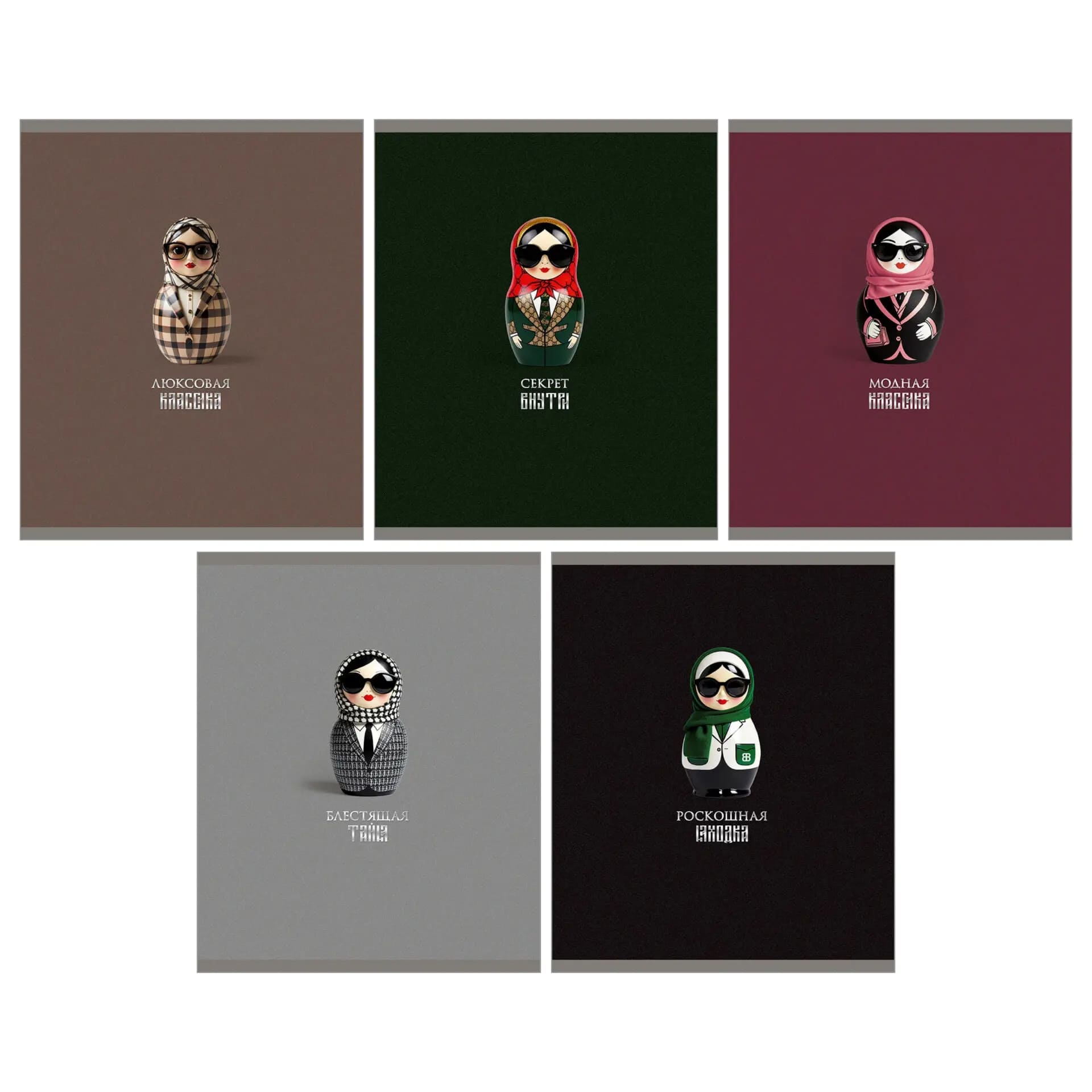 Тетрадь 48л. кл. "russian doll" (listoff) б/б,мат.лам.,тиснен.фольгой,асс-т