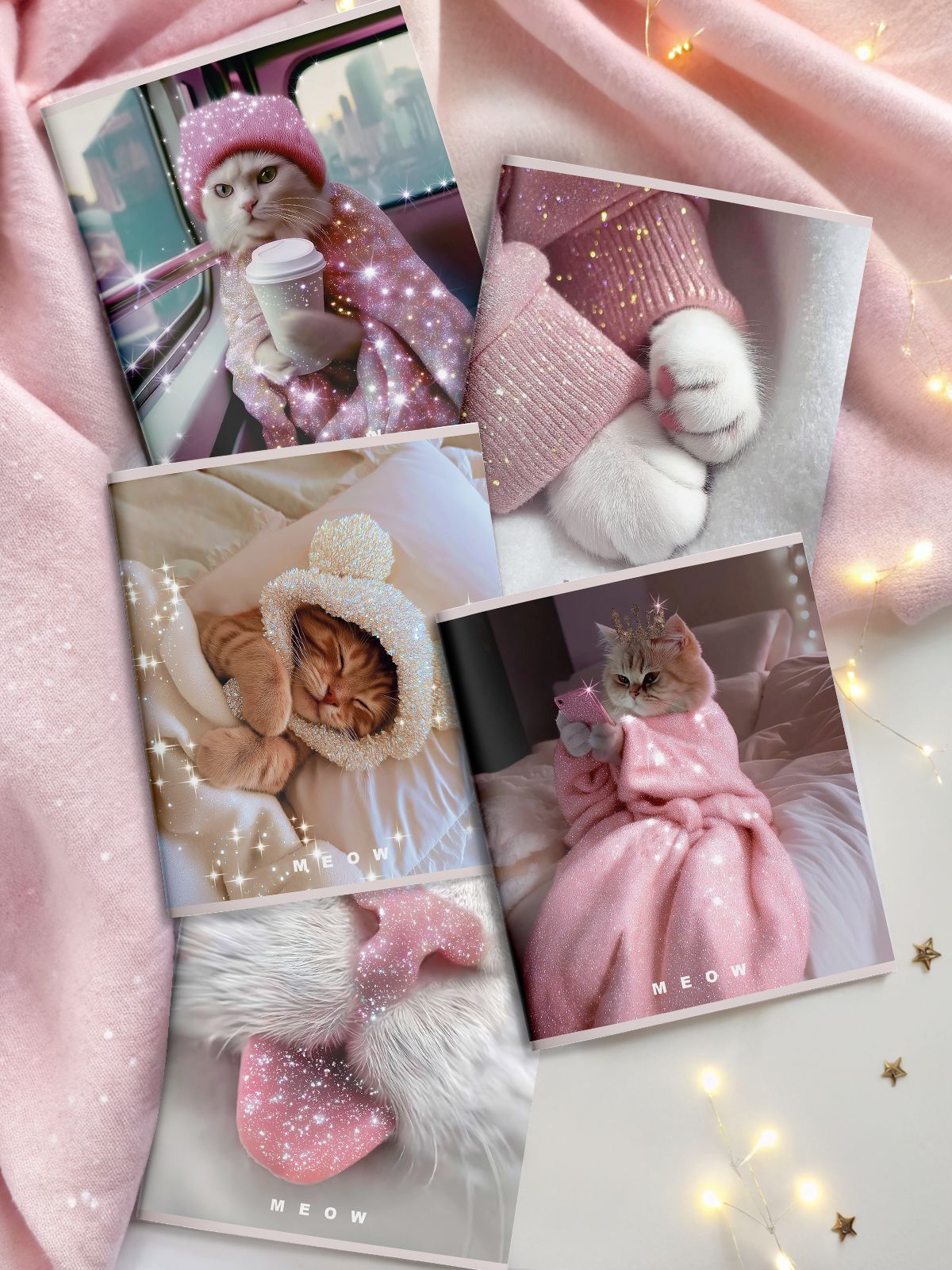 Тетрадь 48л. кл. "кошачье сияние" (schoolformat) б/б,выб.уф-лак,асс-т