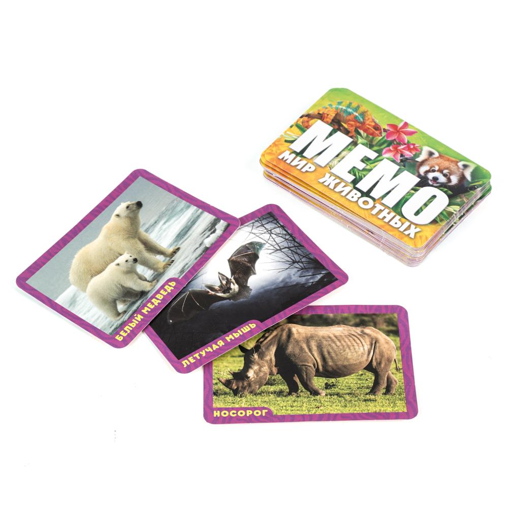 Игра мемо "мир животных" 50 карточек (умные игры) 3+