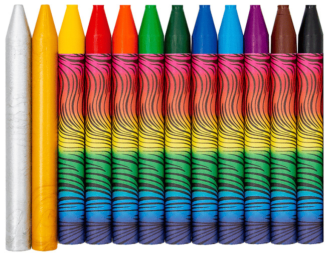 Мелки восковые 12цв. "фантазия" (луч) золото,серебро