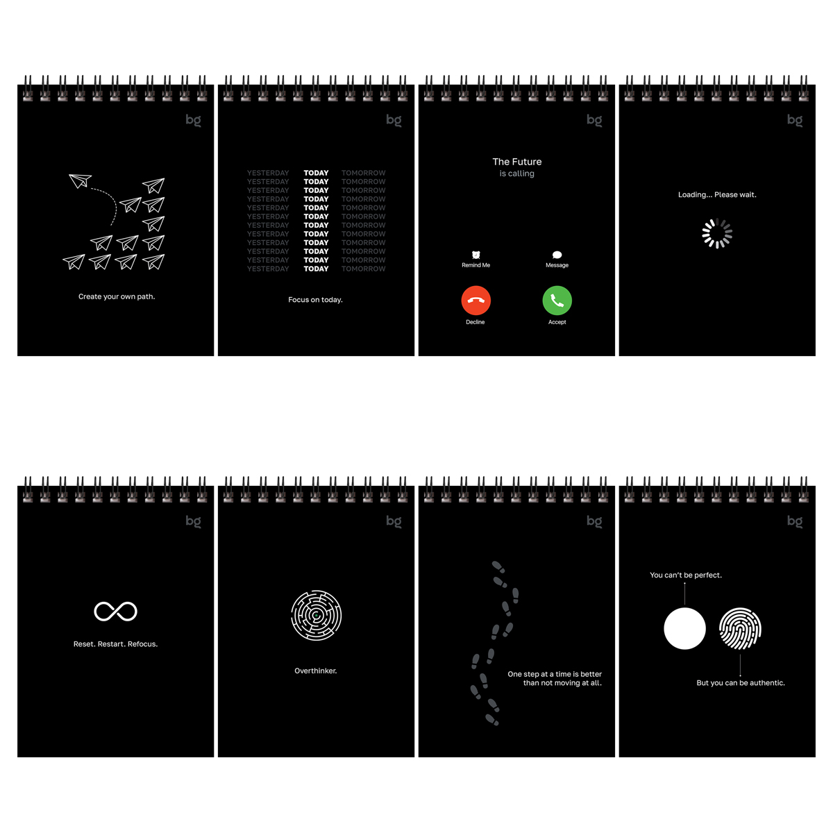 Блокнот а6 гребень 40л. кл. "черно-белый стиль" (bg) асс-т