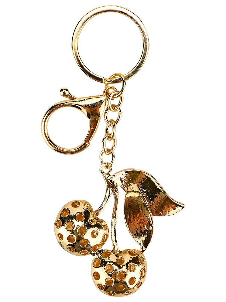 Брелок "вишенки" золотистый 4,5х5см