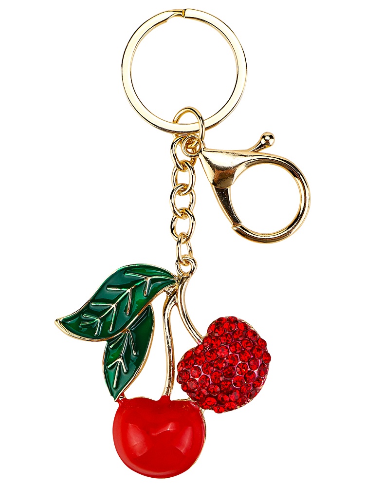 Брелок "вишенки" золотистый 4,5х5см