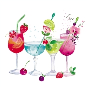 Салфетки бум. 240х240мм 25 шт. 3-сл. "коктейль"