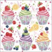 Салфетки бум. 240х240мм 25 шт. 3-сл. "сладкие пирожные"