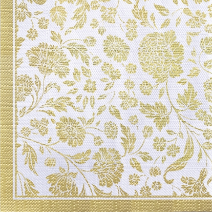 Салфетки бум. 330х330мм 20 шт. 3-сл. "анжелика золото на белом"