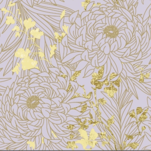 Салфетки бум. 330х330мм 20 шт. 3-сл. "золотые цветы на сиреневом"