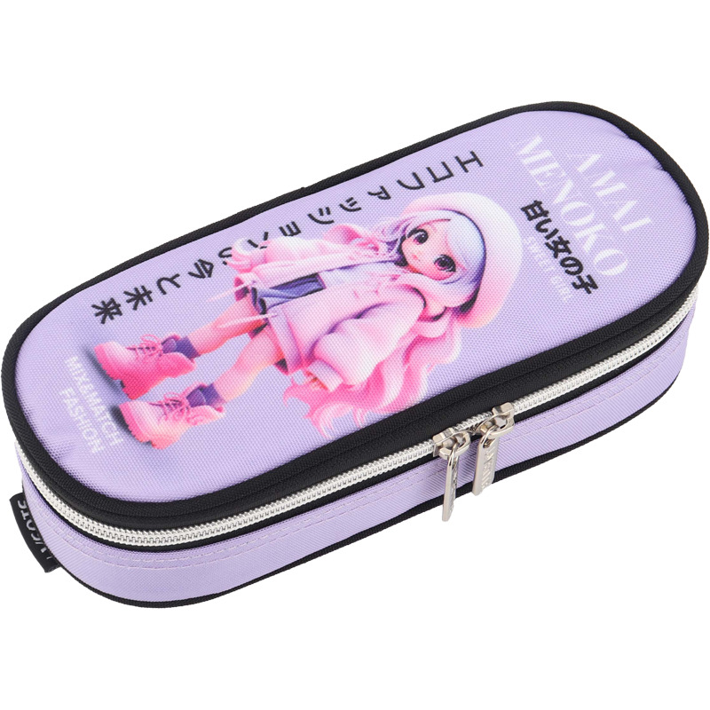 пенал овал на молнии devente "amai menoko" лавандовый 210х80х50мм 2 отдел.,ткань (откид.планка) Пенал овал на молнии devente "amai menoko" лавандовый 210х80х50мм 2 отдел.,ткань (откид.планка)