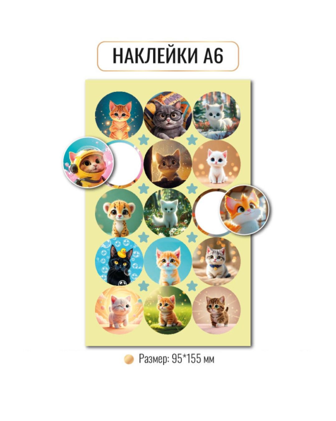 Наклейки "коты" а6