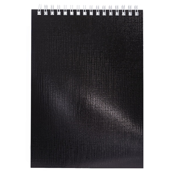 Блокнот а5 гребень 80л. кл. metallic чёрный (hatber)