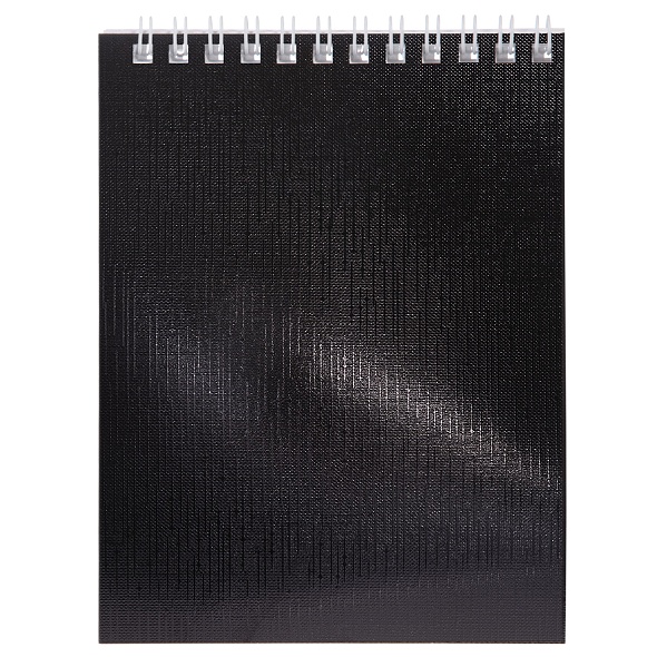 Блокнот а6 гребень 40л. кл. metallic чёрный (hatber)