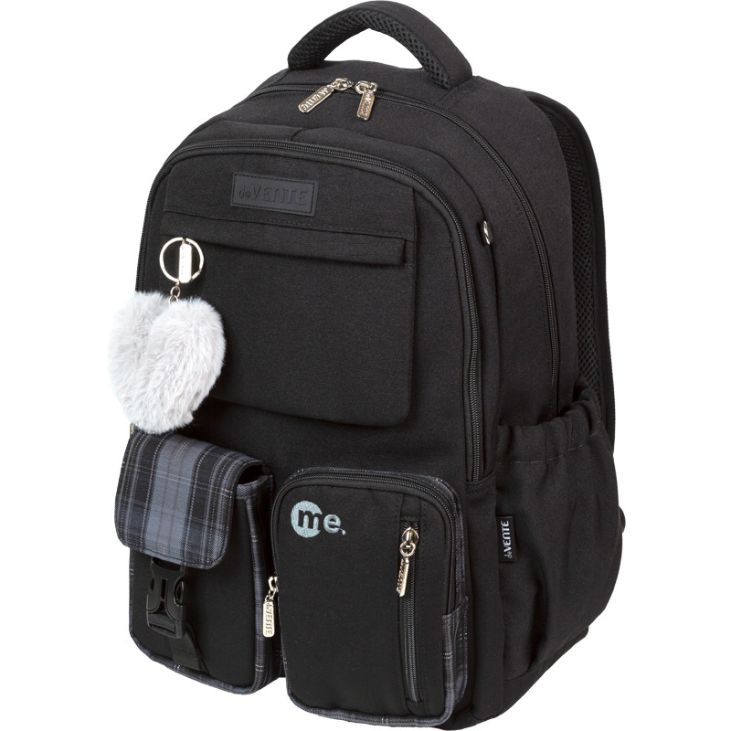 Рюкзак devente "me. black" чёрный 42х31х20см упл.спинка+брелок