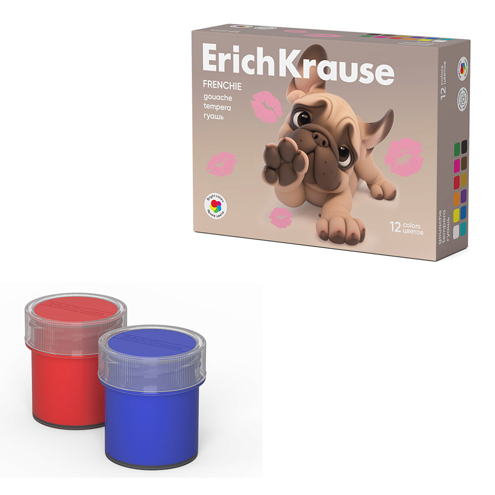 Краски гуашевые "frenchie" (erich krause) 12цв. 17мл