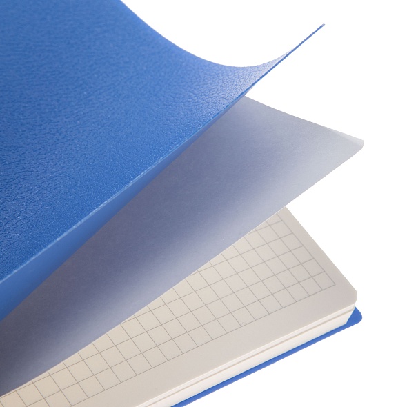 Блокнот а6+ спираль 80л. кл. "мист" синий (hatber) пласт.обл.