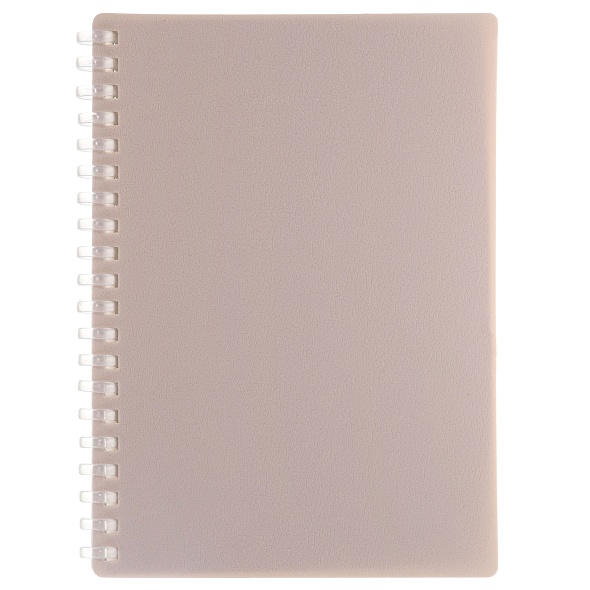 Блокнот а6+ спираль 80л. кл. "мист" бежевый (hatber) пласт.обл.