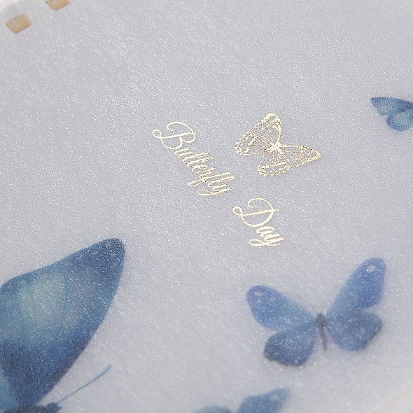 Блокнот а6+ спираль 80л. кл. "бабочки" (hatber) пласт.обл.