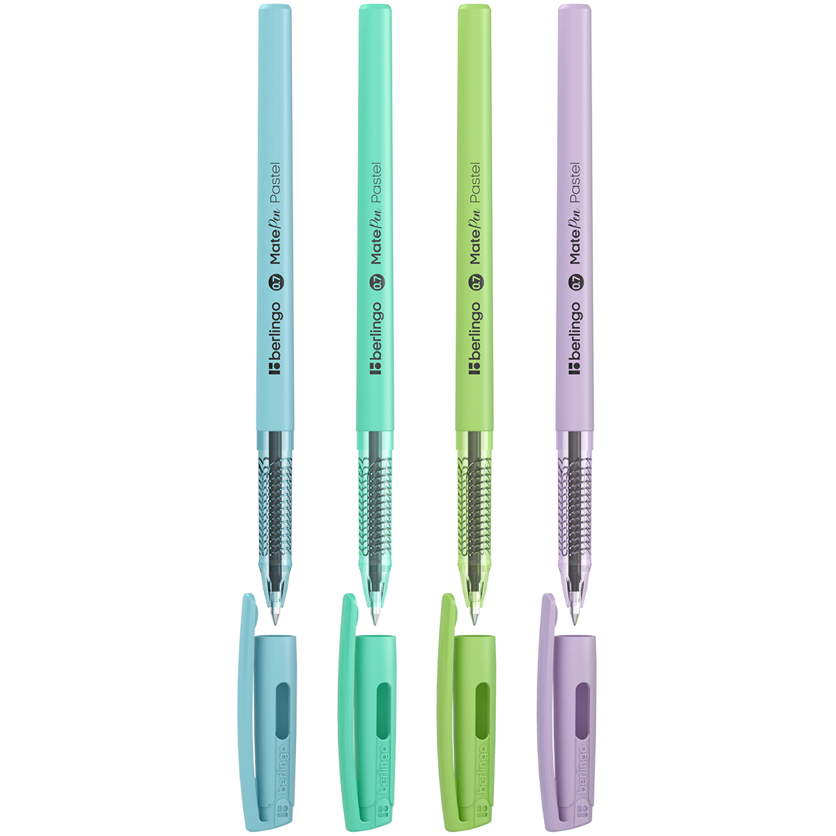 Ручка шар. berlingo "mate pen. pastel" синяя 0,7мм масл.основа,асс-т