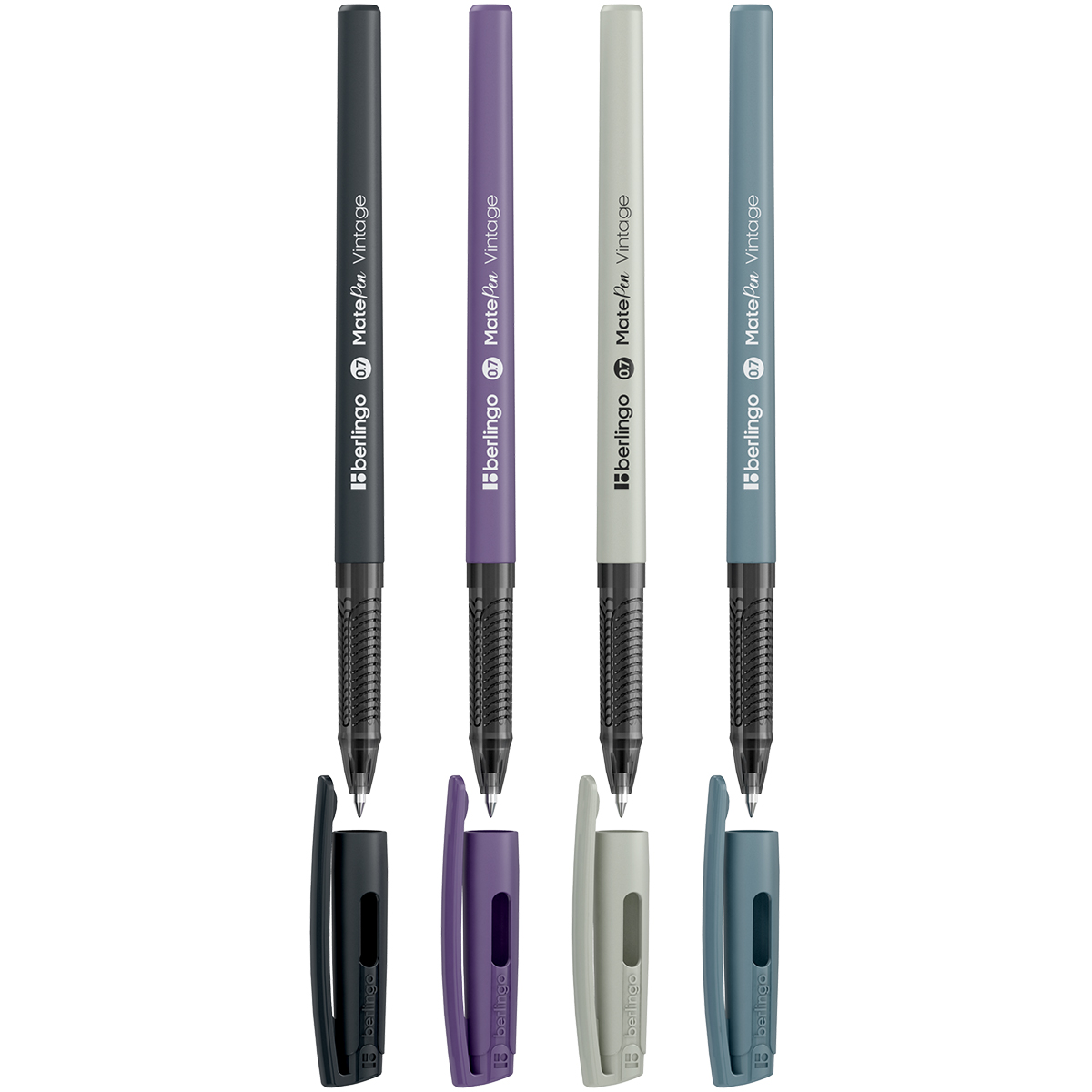 Ручка шар. berlingo "mate pen. vintage" синяя 0,7мм масл.основа,асс-т