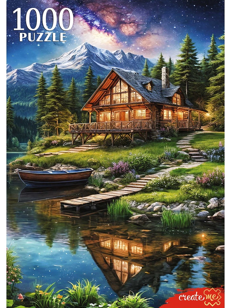 Пазлы 1000 дет. "горный пейзаж" (рыжий кот)