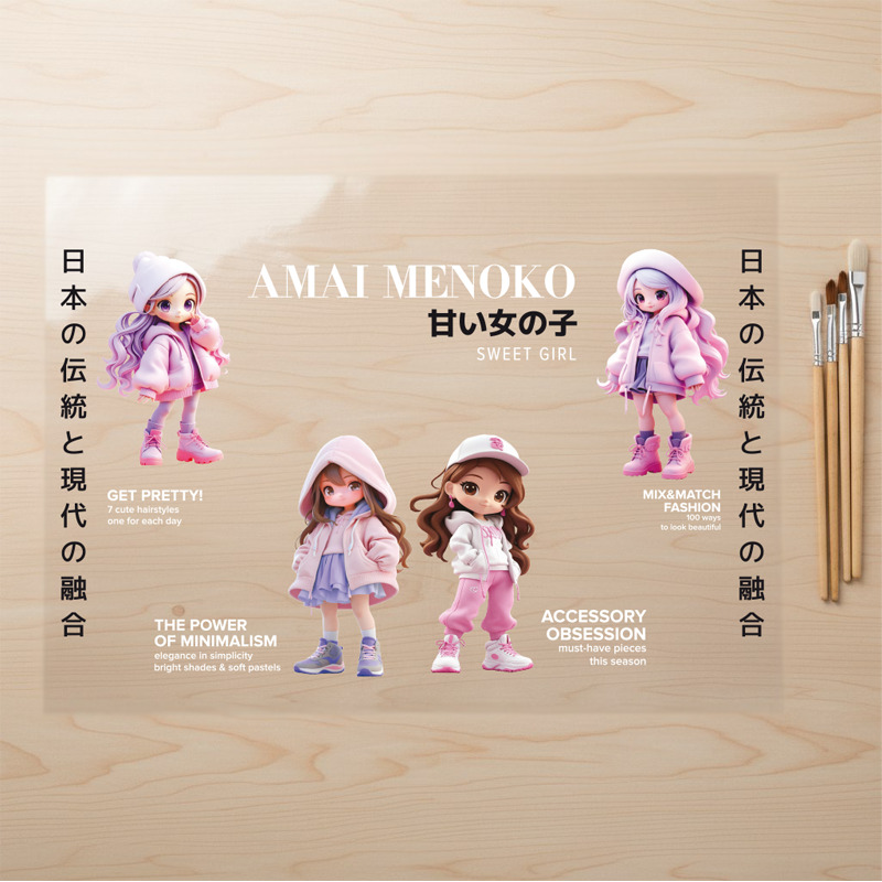 Настольное покрытие devente "amai menoko" 700х500мм 150мкм