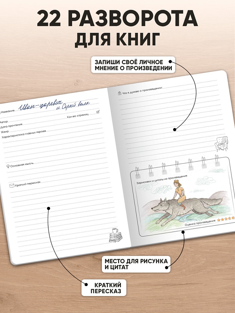 Дневник читательский а5 24л. "панда с книгой" (проф-пресс)
