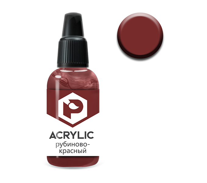 Краска для моделизма "acrylic" рубиново-красный
