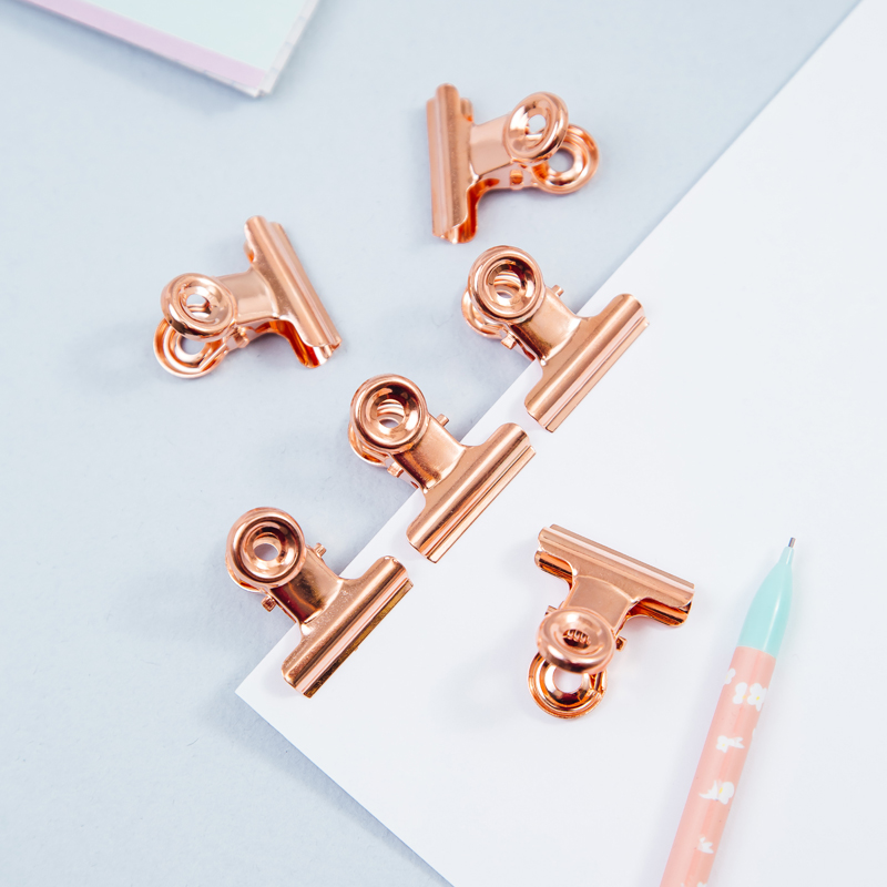 Зажим-бульдог 25мм "rose gold"