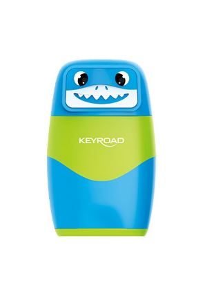 Точилка с контейнером keyroad "cartoon" 2 отв.+ластик асс-т