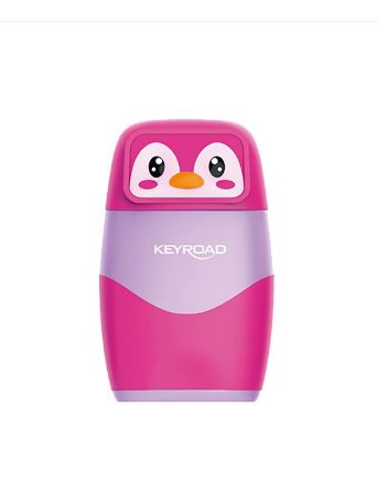 Точилка с контейнером keyroad "cartoon" 2 отв.+ластик асс-т