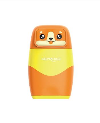 Точилка с контейнером keyroad "cartoon" 2 отв.+ластик асс-т
