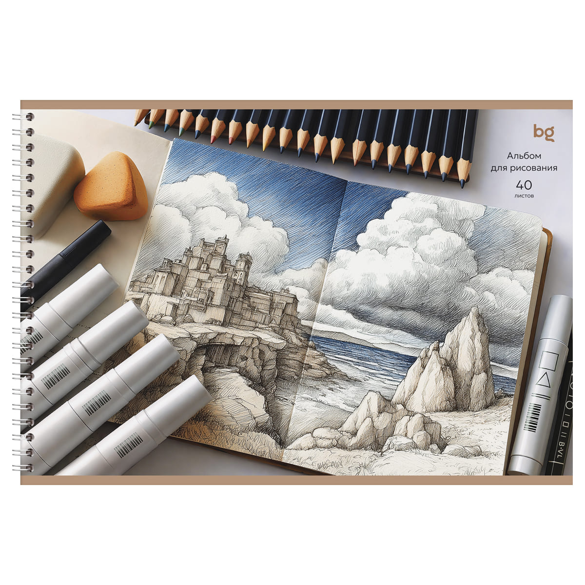 Альбом д/рис. а4 40л.гребень "красочный" (bg) асс-т