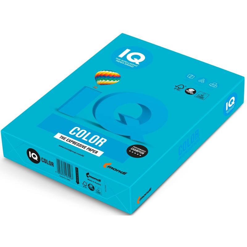 Бумага офисная цветная а4 "maestro/iq" 500л. 80г. интенсив светло-син.