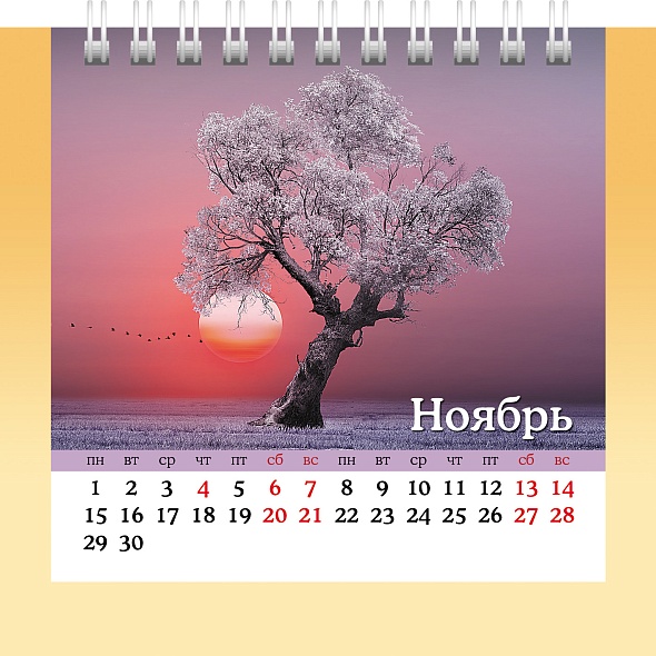 Календарь настольный 2027 120х120 "чарующие закаты"