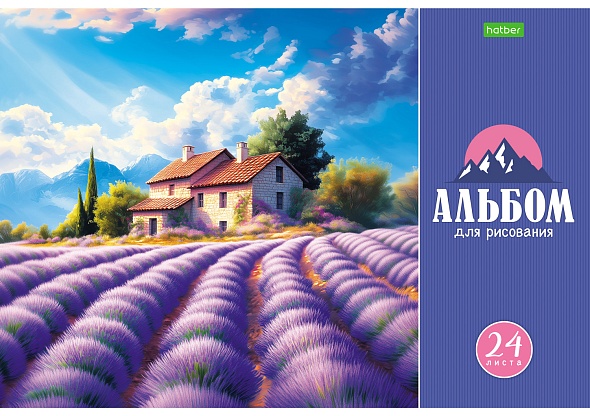 Альбом д/рис. а4 24л.скрепка "красота природы" (hatber) оф/о,асс-т
