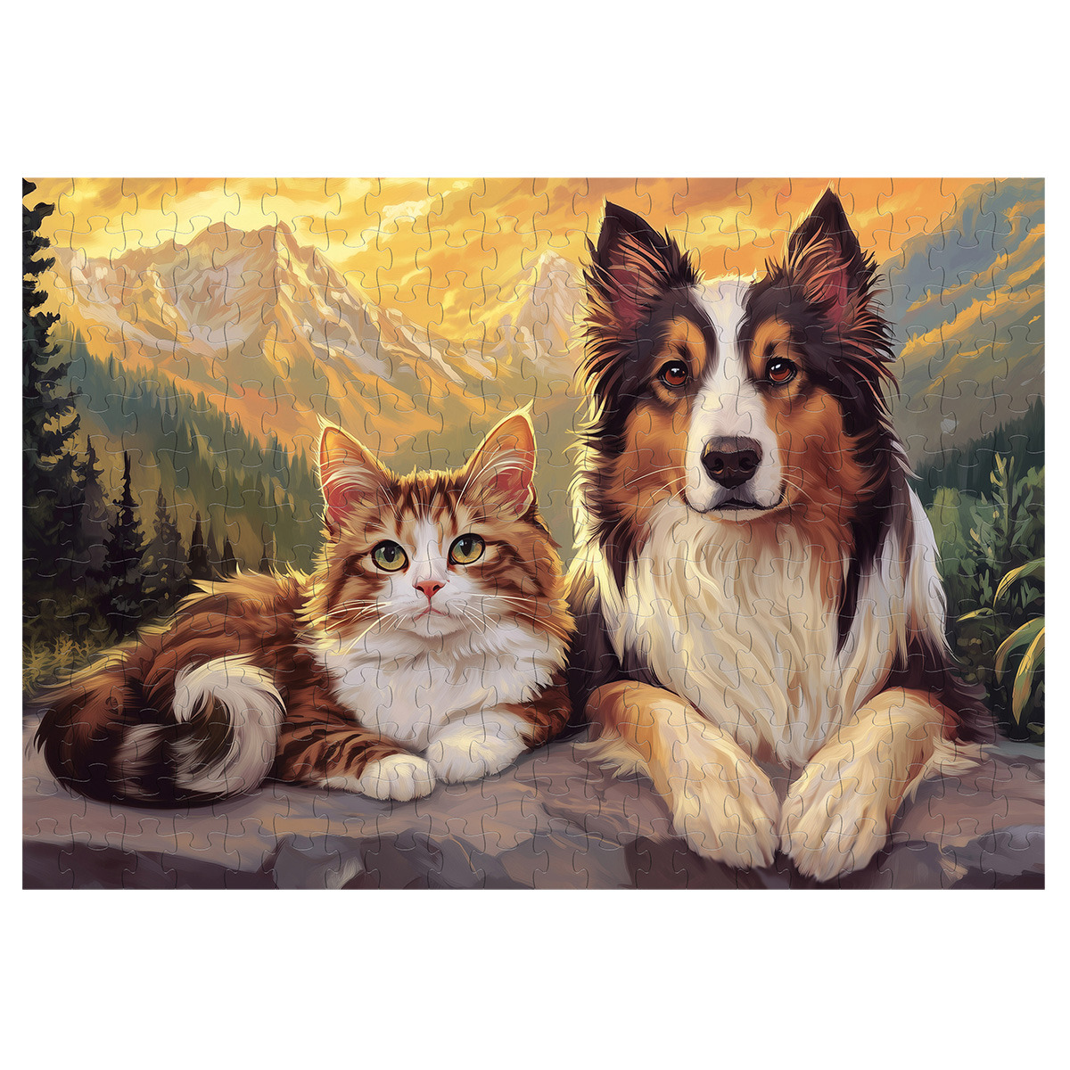 Пазлы 260 дет. "колли и кот" (фрея)