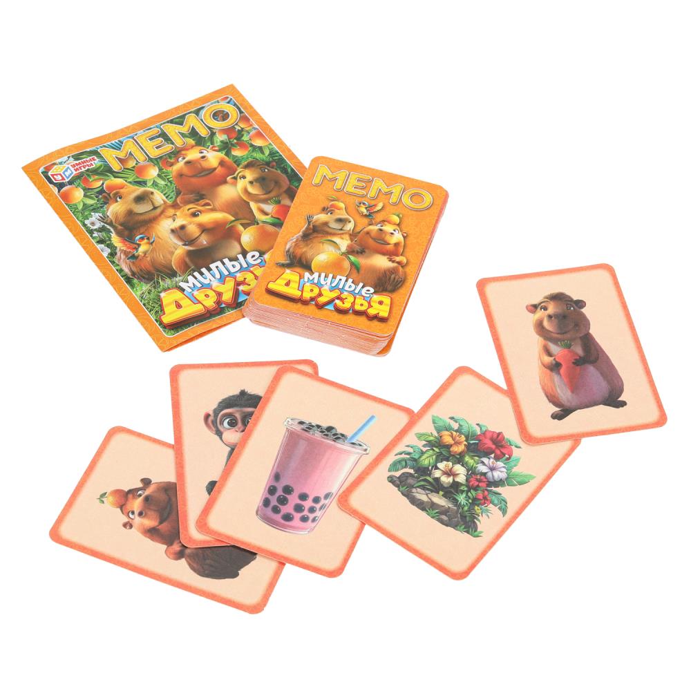 Игра мемо "тренируем память. милые друзья" 50 карточек (умные игры) 3+