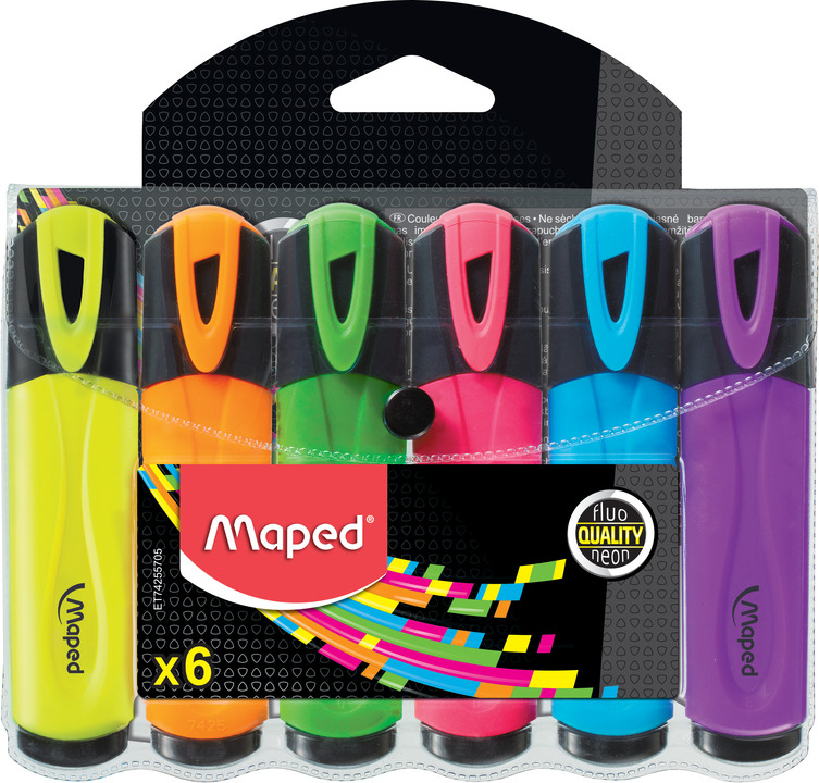 маркер текстовый набор 6цв. maped "fluo pep's classic" 1,0мм-5,0мм Маркер текстовый набор 6цв. maped "fluo pep's classic" 1,0мм-5,0мм