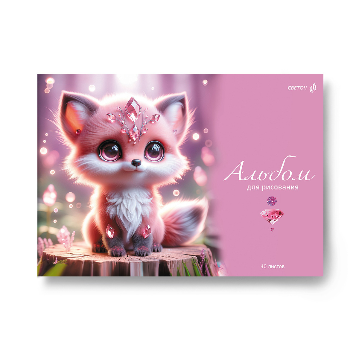 Альбом д/рис. а4 40л.склейка "розовые мечты" (светоч) асс-т