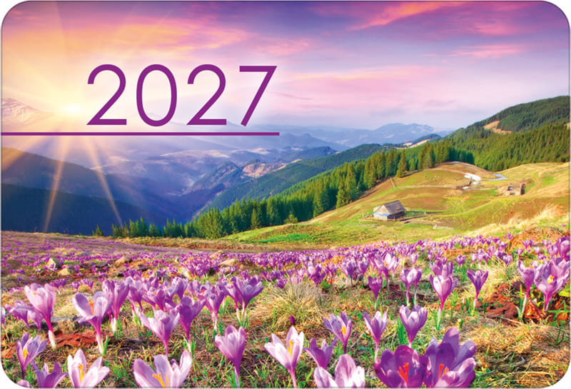 Календарь карманный 2027 "пейзаж с цветущими крокусами"
