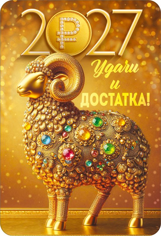 Календарь карманный 2027 "золотая овца с деньгами"
