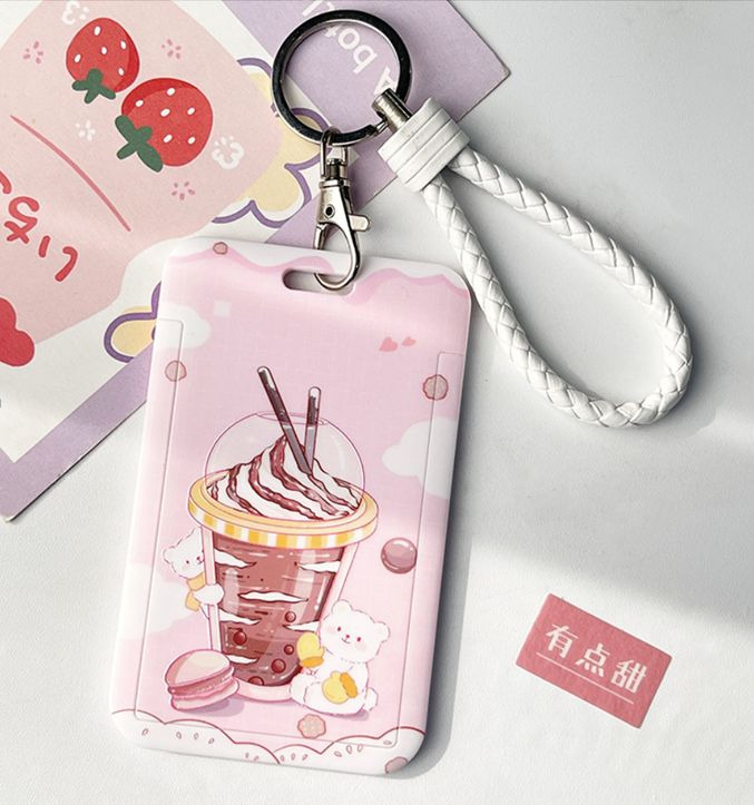Держатель для карт "ice cream cocktail" pink