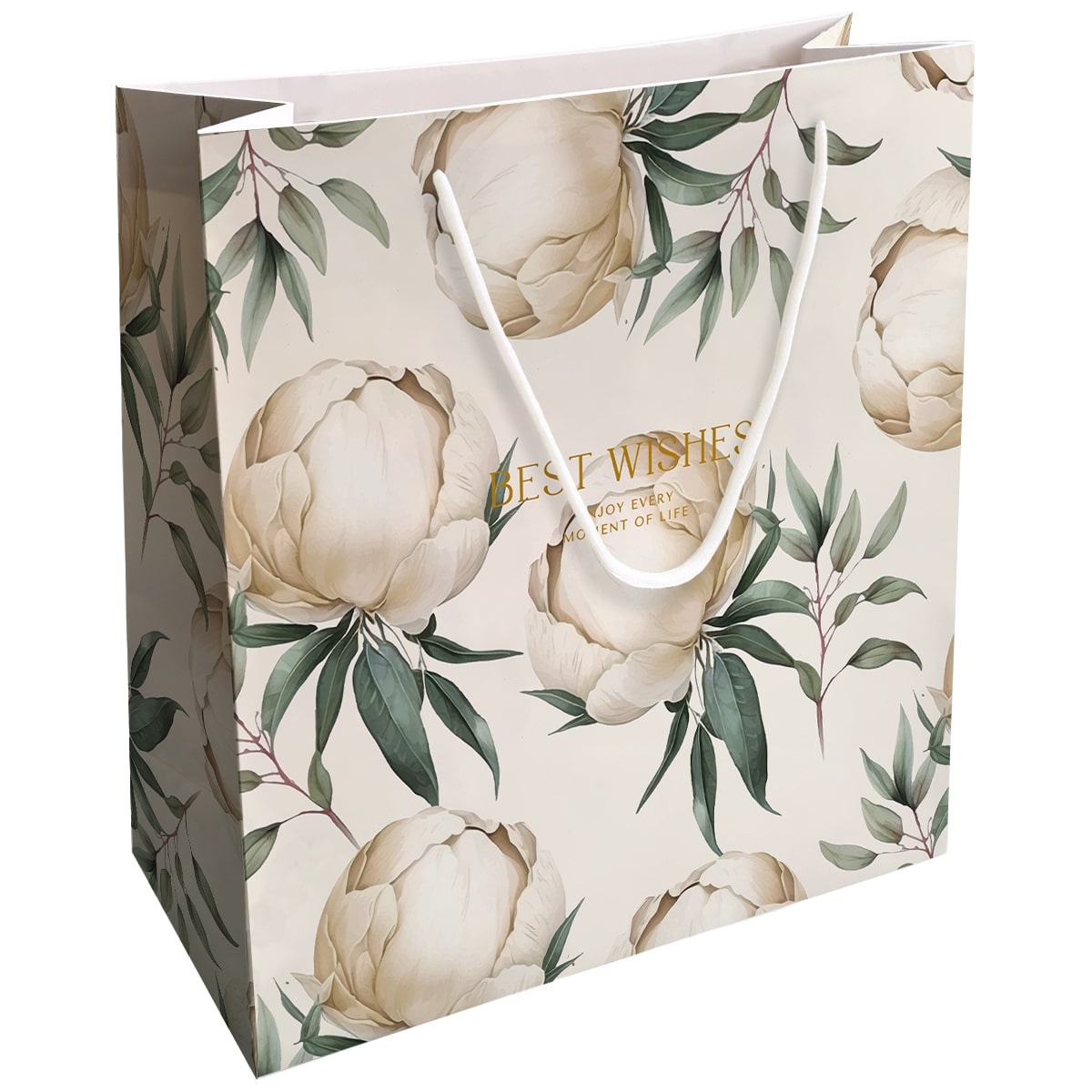 пакет подарочный "peony" айвори (32х32см) Пакет подарочный "peony" айвори (32х32см)