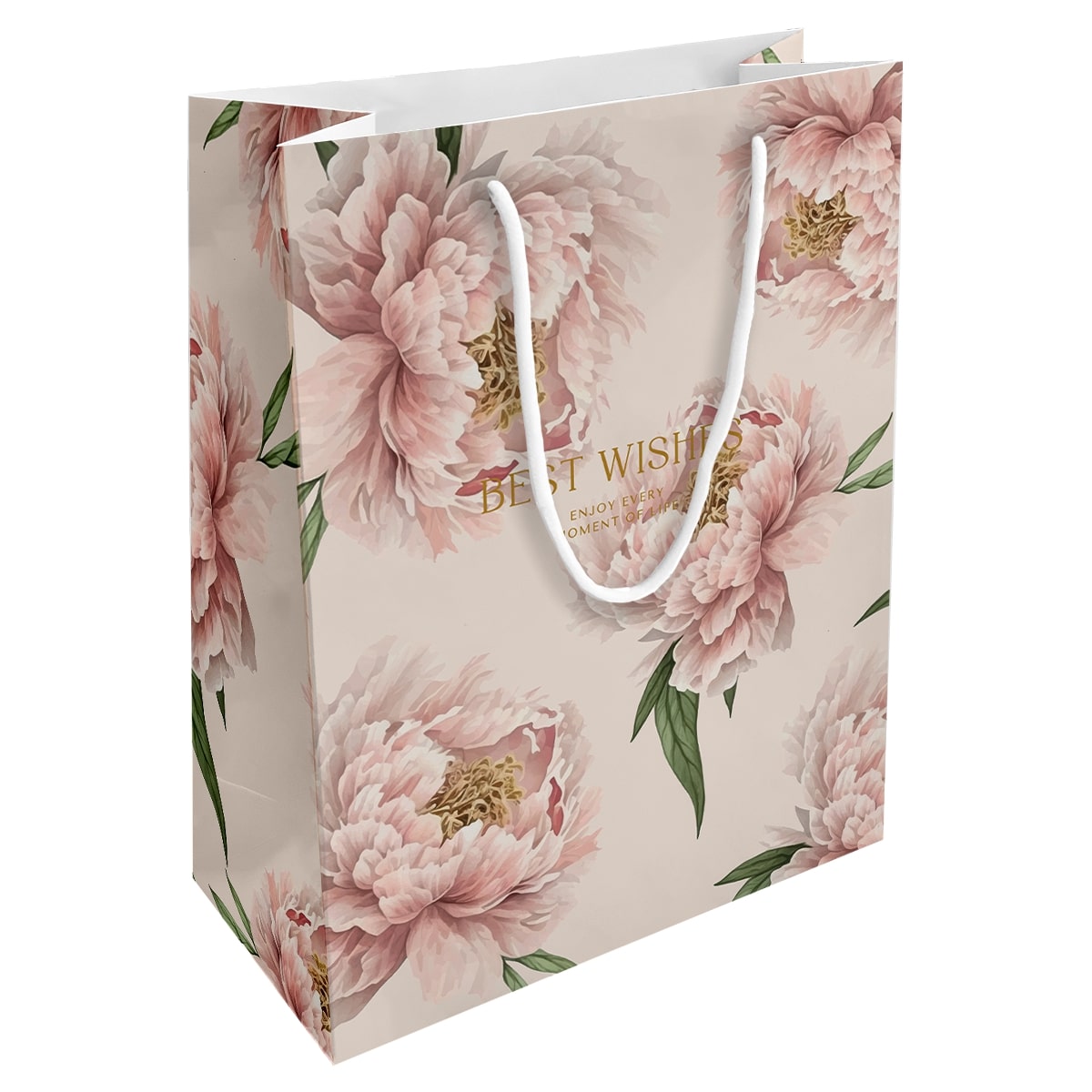 пакет подарочный "peony" персиковый (25х32см) Пакет подарочный "peony" персиковый (25х32см)
