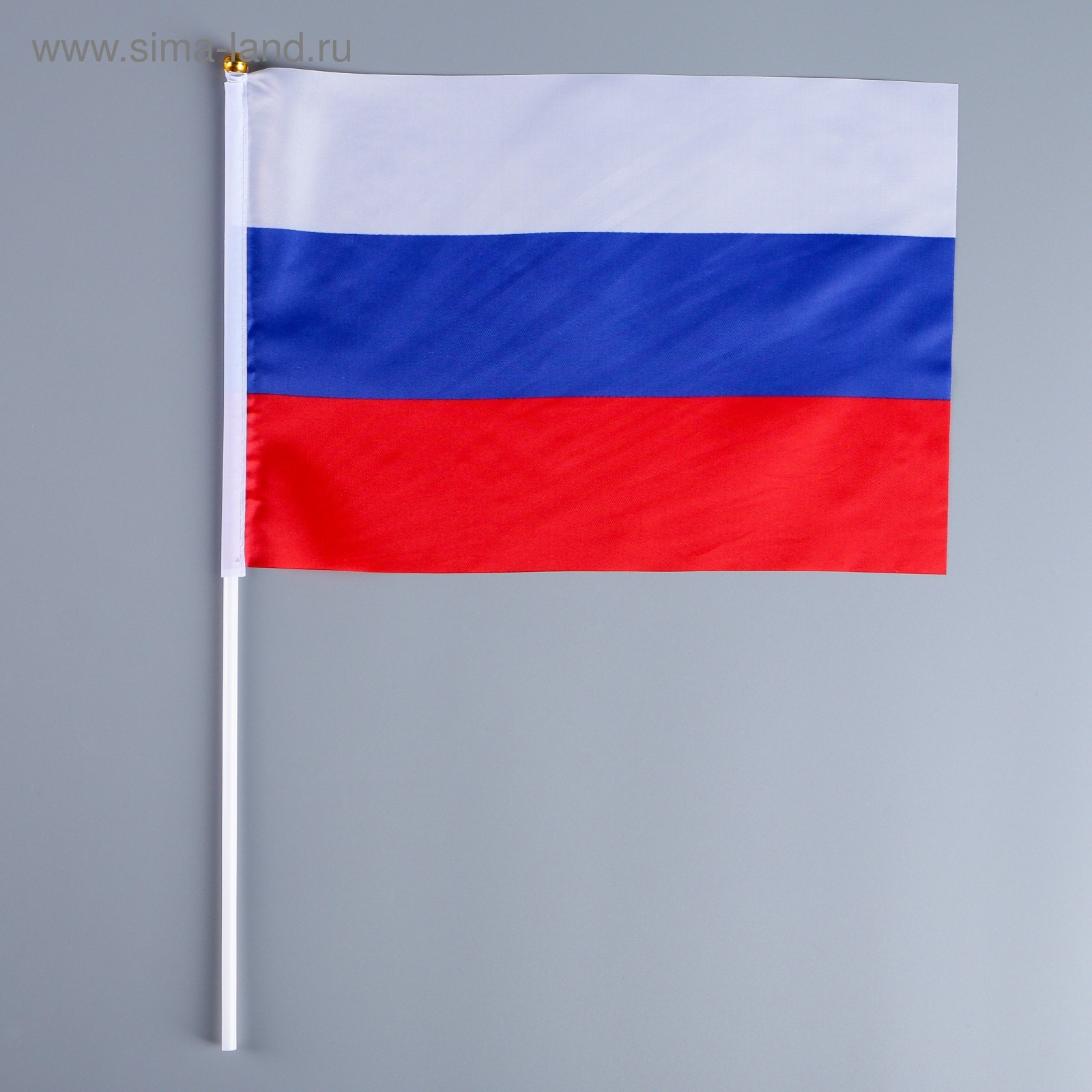 флаг рф триколор 20х30см с флагштоком Флаг рф триколор 20х30см с флагштоком